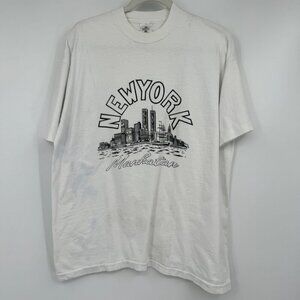 Vintage 90s New York Manhattan Fruit Of The Loom Single Stitch T-Shirt XL Twin T